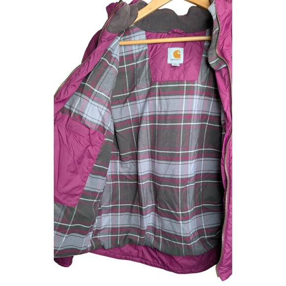 Carhartt Quilted Flannel Lined Puffer Jacket Women’s L (12/14) Vintage Violet - Picture 6 of 7